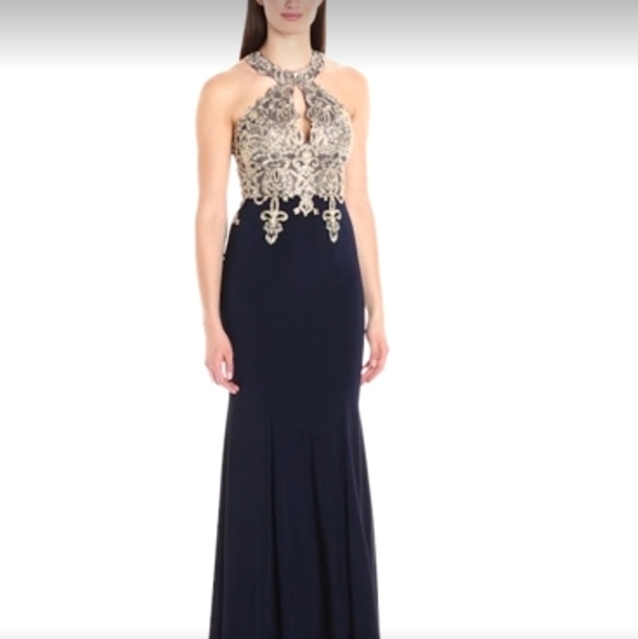 Elegant Black Floor Length Prom Dress size 6 FREE SHIPPING - Picture 4 of 15